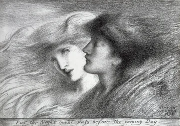 „Bo noc musi minąć przed nadchodzącym dniem”, 1893 (węgiel na papierze)